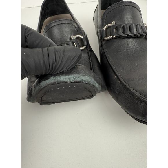 Salvatore Ferragamo Black Leather Drivers For Men Size 9 main image 8